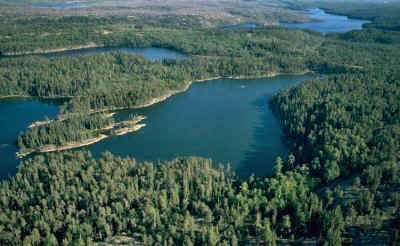 Aerial Image of some of the ELA lakes